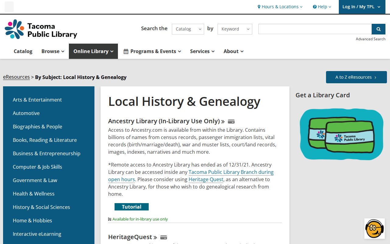 Tacoma people directories and genealogy resources at Tacoma Public Library